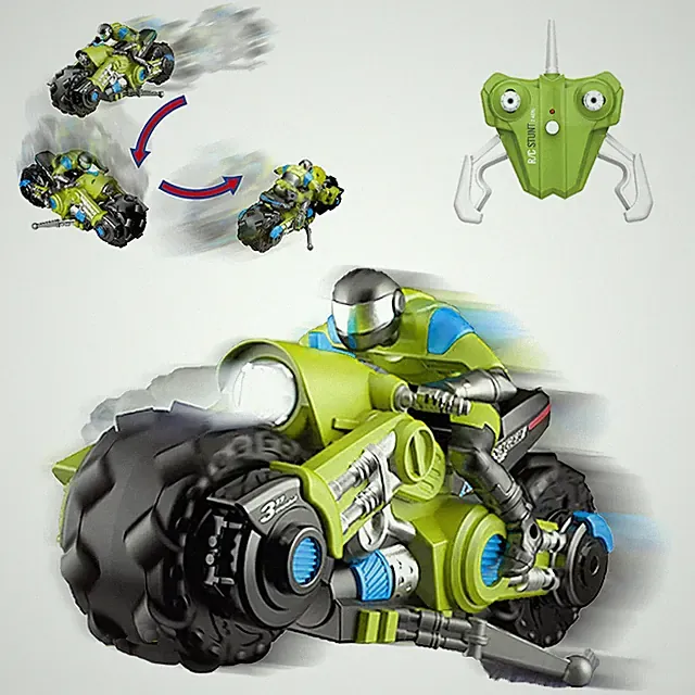 2.4Ghz RC Motorcycle Remote Control Stunt Drift Bike Racing Vehicle - 1/10 R/...
