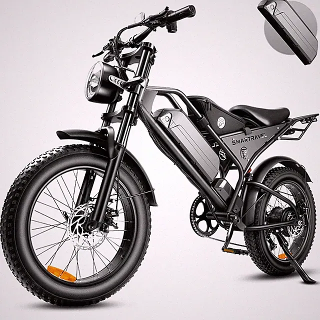 20in Fat Tire 1200W Motor 48V 28MPH Electric Bike for Adult E-Mountain Bike