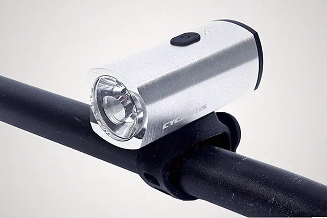 Cycartis Bike Rechargeable Headlight W/automatic Light Sensor Silver Cycling