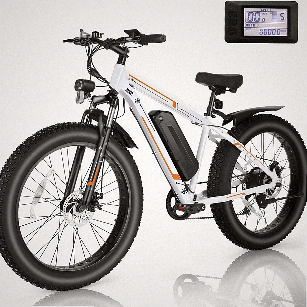 Electric Bike 26 INCH 4'' Fat Tire E-bike City Beach Bicycle 48V 13AH Battery