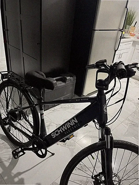 Electric Hybrid Bike 18.5-Inch Aluminum Frame Matte Black