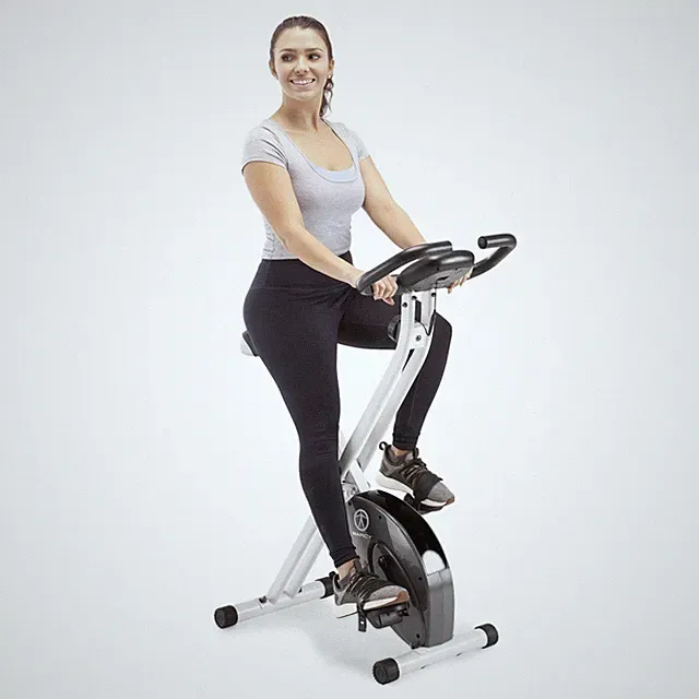 Foldable Exercise Bike with Adjustable Resistance for Cardio Workout and Stre...