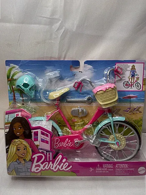 Mattel Barbie Bicycle with Basket of Flowers (Doll Not Included) New