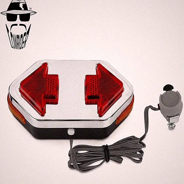 ORIGINAL LOWRIDER 705-OL Turn Signal Light Chrome/Red Custom Cruiser Bicycles.