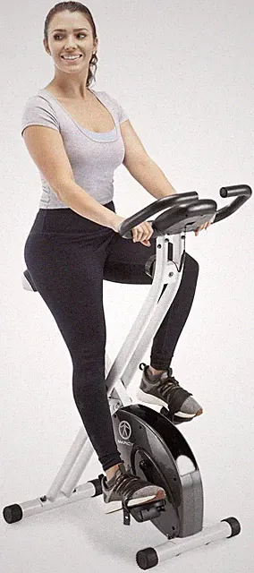 Upright Exercise Bike Foldable w/ Resistance for Cardio and Strength Training